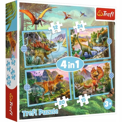 Puzzle 4w1 Wyjątkowe dinozaury 34609 Trefl 3+