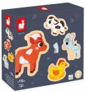 Puzzle Progresywne Drewniane Farma 4w1 Janod
