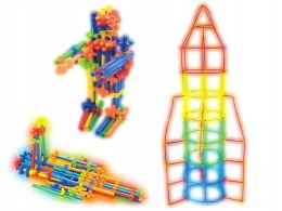 Klocki małych geniuszy słomki świecące 560 elem.