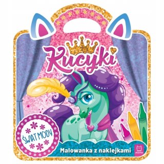 Kucyki. Malowanka z naklejkami. Świat mody Aksjomat