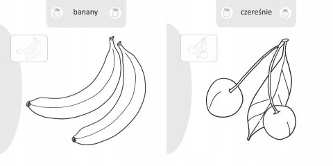 Malowanie doklejanie Owoce Kolorowanka + Naklejki