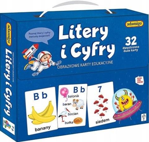 Obrazkowe Karty Edukacyjne Litery i Cyfry Adamigo