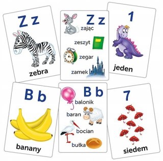 Obrazkowe Karty Edukacyjne Litery i Cyfry Adamigo