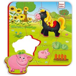 Piankowe puzzle magnetyczne 2 Zwierzęta na farmie Roter