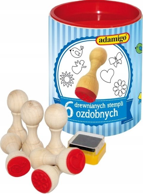 Stemple Pieczątki Ozdobne Adamigo Drewniane