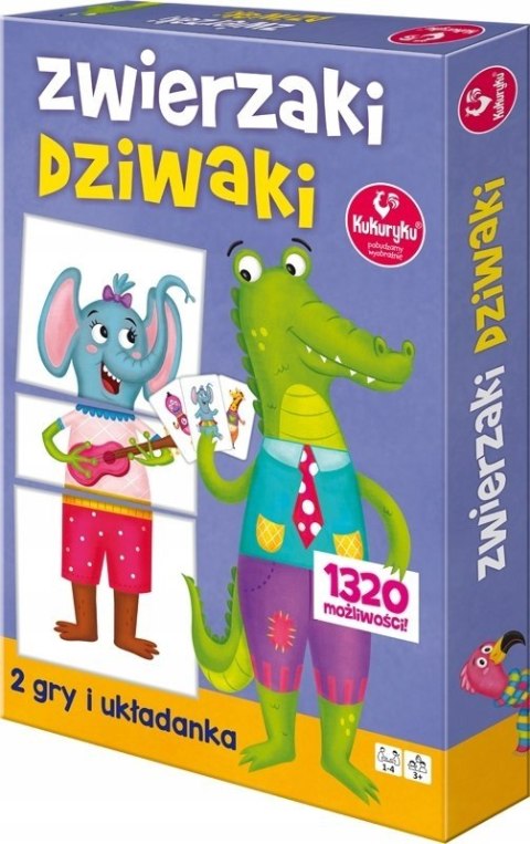 Zwierzaki Dziwaki Układanka Przekładanka Kukuryku