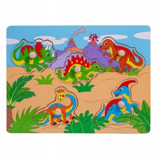 Drewniana Układanka Dinozaury Uchwyty Smily Play