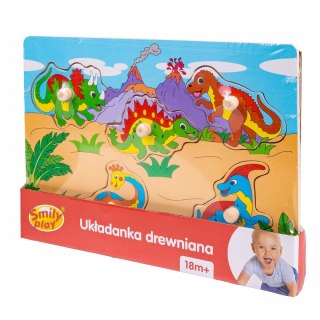 Drewniana Układanka Dinozaury Uchwyty Smily Play