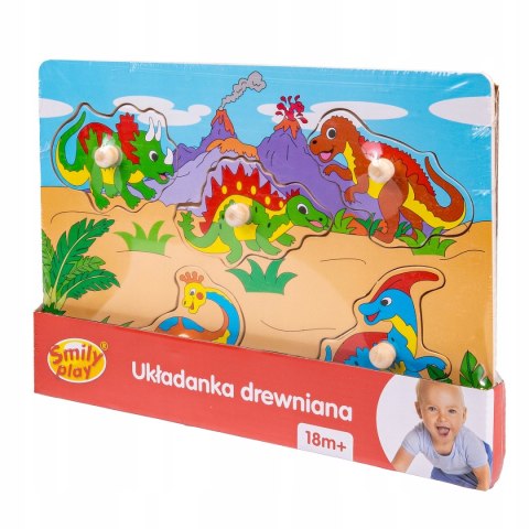 Drewniana Układanka Dinozaury Uchwyty Smily Play