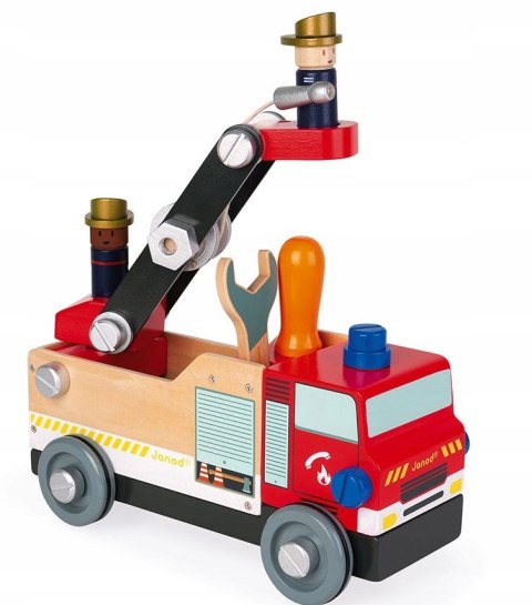 Drewniany Wóz Strażacki z Narzędziami Brico'kids