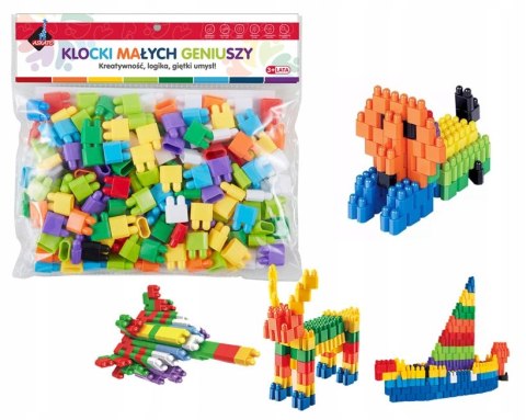 Klocki małych geniuszy Cegiełki 160 elementów 3+