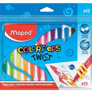 Kredki Świecowe wykręcane 12 kolorów Maped Twist