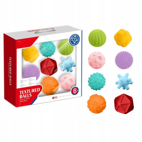 Kule piłeczki piłki sensoryczne 8 szt edukacyjne