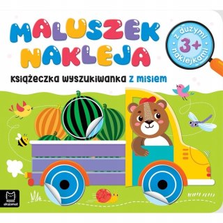 Maluszek nakleja Książeczka wyszukiwanka z misiem Aksjomat