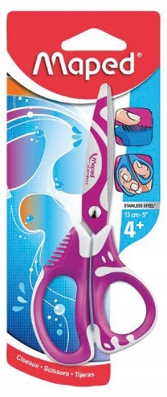 Maped Nożyczki Zenoa szkolne asymetryczne 13 cm Fioletowe