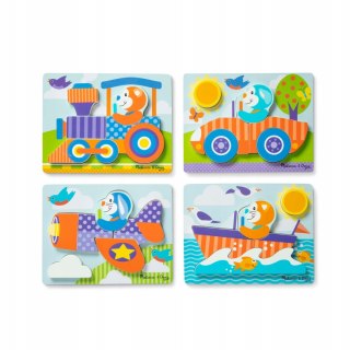 Moje Pierwsze Drewniane Puzzle Pojazdy Melissa 4w1