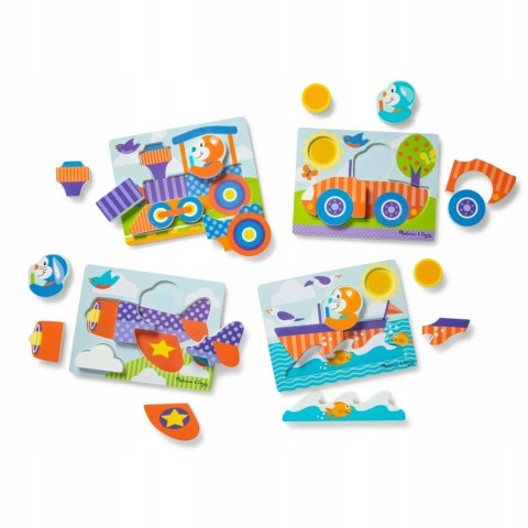 Moje Pierwsze Drewniane Puzzle Pojazdy Melissa 4w1