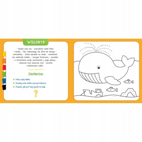 Pierwsza kolorowanka. W morzu. Kredka segmentowa