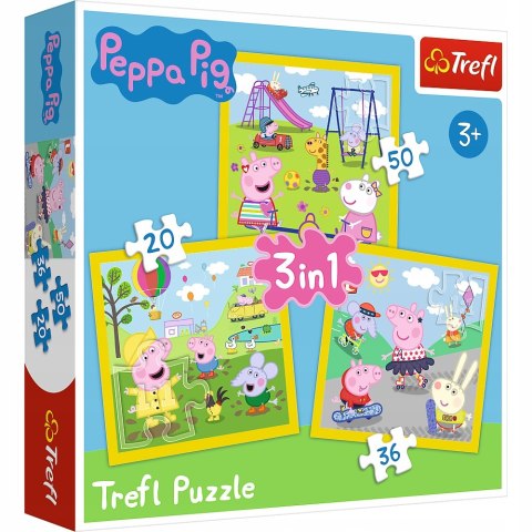 Puzzle Wesoły Dzień Peppy 3w1 34849 Trefl