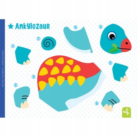Wycinam naklejam Dinozaury Wycinanki edukacyjne Aksjomat