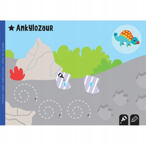 Wycinam naklejam Dinozaury Wycinanki edukacyjne Aksjomat