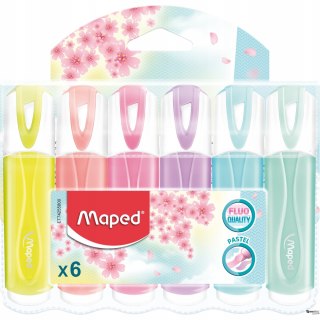 Zakreślacze Fluo Pastel 6 kolorów Maped Pastelowe