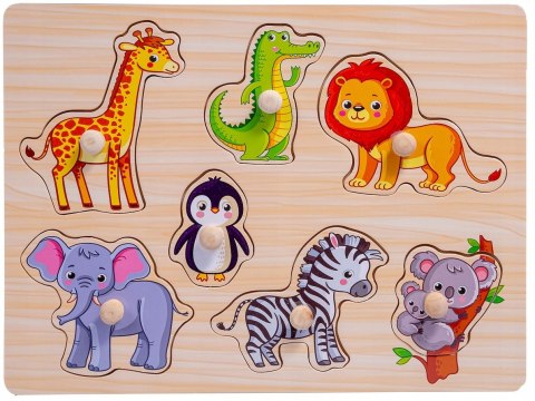 Drewniana Układanka Zwierzaki na Safari Uchwyty