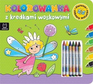 Kolorowanka z kredkami woskowymi Pierwsze zabawy Aksjomat