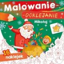 Malowanie doklejanie Mikołaj Kolorowanka na Święta