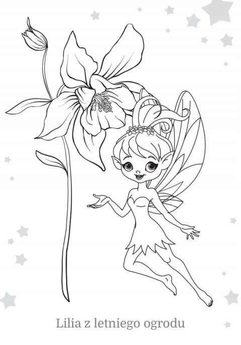 Maluszkowe malowanie Ogród wróżek Kolorowanka