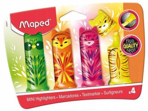 Maped Zakreślacz Fluo Peps pocket Zwierzątka 4 szt