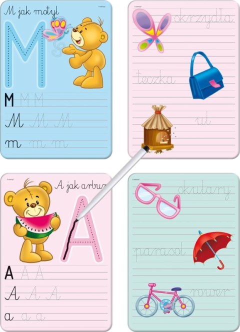 Piszę i zmazuję Litery Nauka Pisania Literek Literki Adamigo