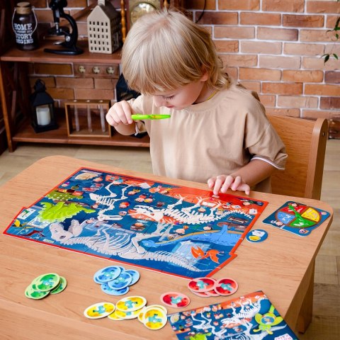 Puzzle Obserwacyjne Dinozaury Roter Kofer + Lupa