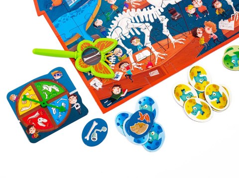 Puzzle Obserwacyjne Dinozaury Roter Kofer + Lupa