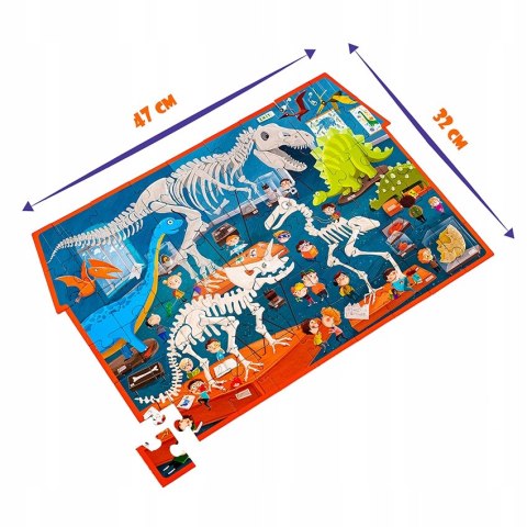 Puzzle Obserwacyjne Dinozaury Roter Kofer + Lupa