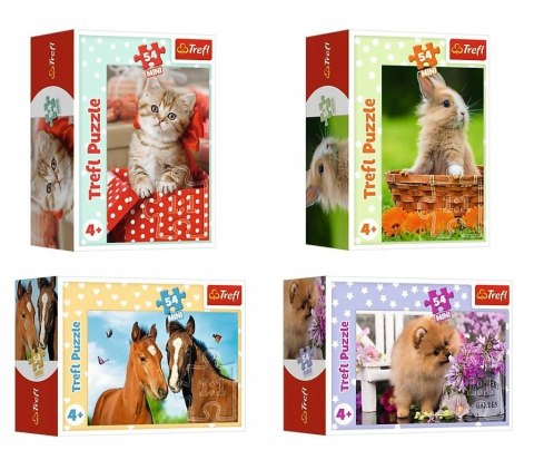 Puzzle Urocze Zwierzątka 54 elementy Trefl 4w1