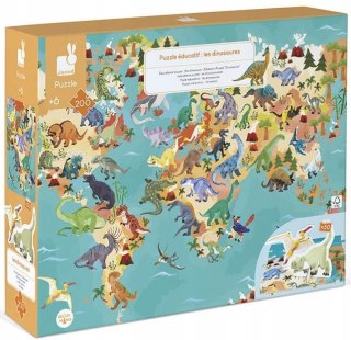 Puzzle edukacyjne z figurkami 3D Dinozaury 200 el.