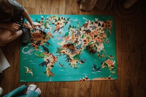 Puzzle edukacyjne z figurkami 3D Dinozaury 200 el.