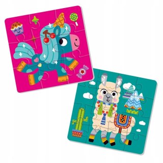 Puzzle piankowe 2w1 Jednorożec i Lama 3+ Roter
