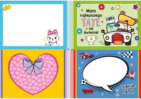 Rysuję prezenty dla mamy i taty Laurki kartki naklejki Aksjomat