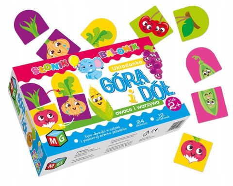 Układanka Góra i Dół Owoce Warzywa Puzzle do Pary
