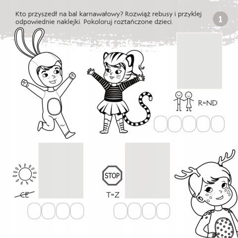 Zgadywanie doklejanie Rebusy Naklejki Zagadki