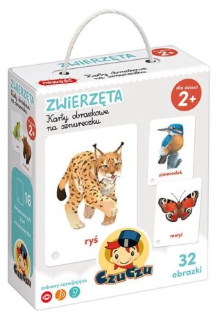 CzuCzu Karty obrazkowe na sznureczku Zwierzęta 2+