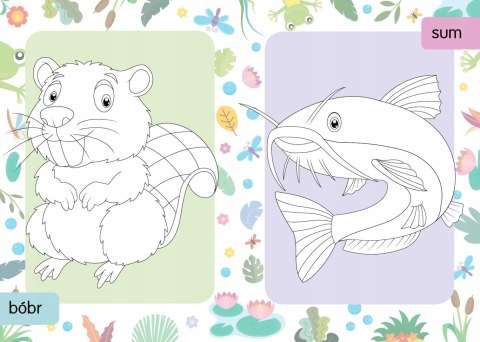 Kolorowanka z tatuażami Zwierzęta w stawie i rzece