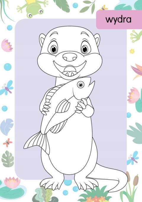 Kolorowanka z tatuażami Zwierzęta w stawie i rzece