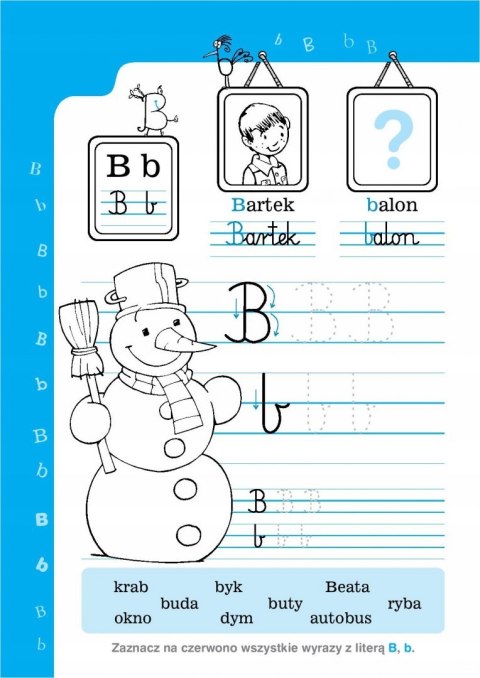 Mały Szkoła ABC Szlaczki Literki + 48 Naklejek