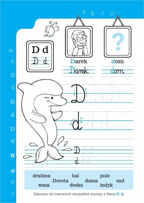 Mały Szkoła ABC Szlaczki Literki + 48 Naklejek