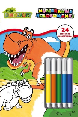 Moje Dinozaury Numerkowe kolorowanki + Mazaki