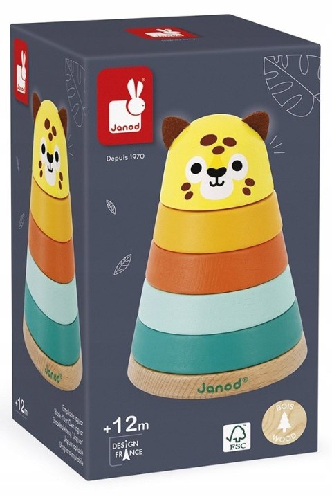 Piramida drewniana Jaguar Tropik 12m+, Janod