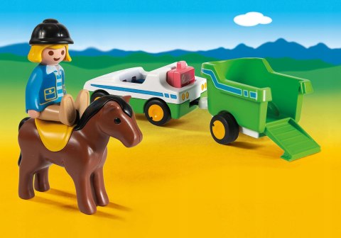 Playmobil 1.2.3 Samochód z przyczepą dla kon 70181